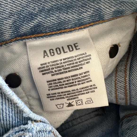 Agolde Light Blue Straight Leg Jeans - Picture 4 of 9